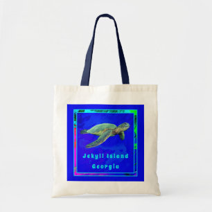 Bolso De Tela Isla Jekyll Georgia Ocean Blue Sea Turth