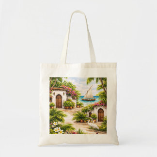 Bolso De Tela Isla Lamu Kenia Pueblo de playa tropical Dhow