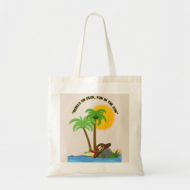 Bolso De Tela isla pirata playa (Frente)