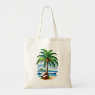 Bolso De Tela Isla Tropical de Árbol de Coco