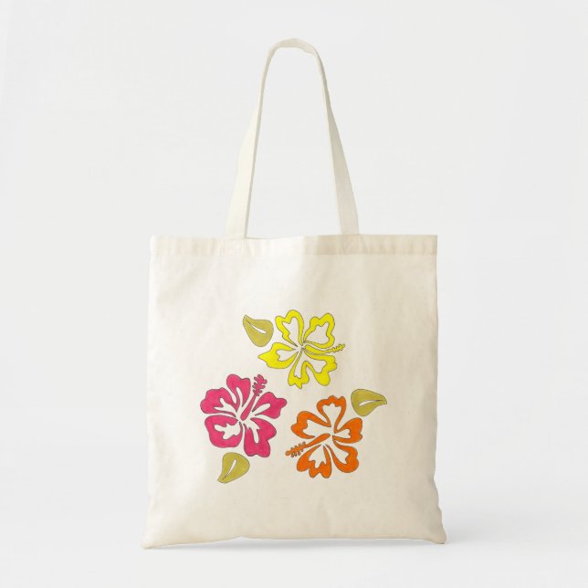 Bolso De Tela Isla Tropical Hawai Hibiscus Flower Pink (Frente)