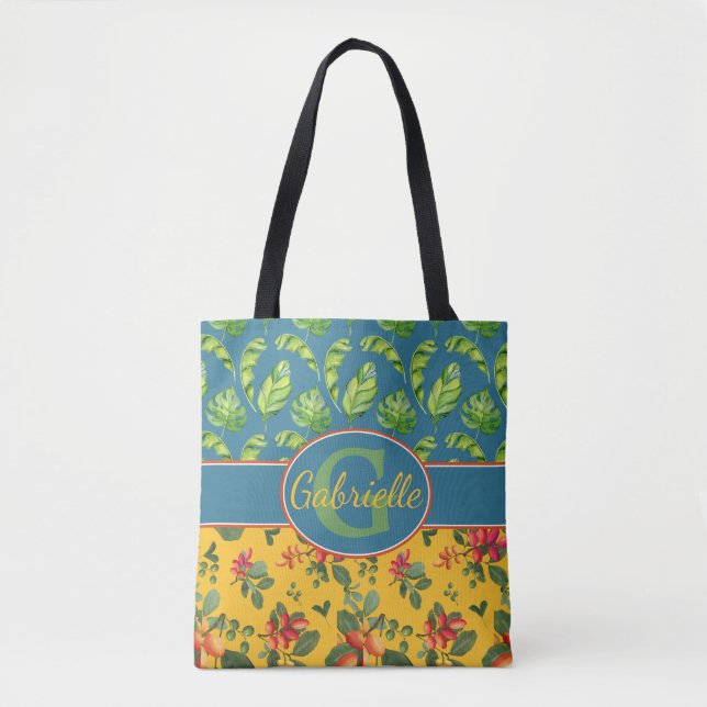 Bolso De Tela Isla tropical personalizada (Anverso)