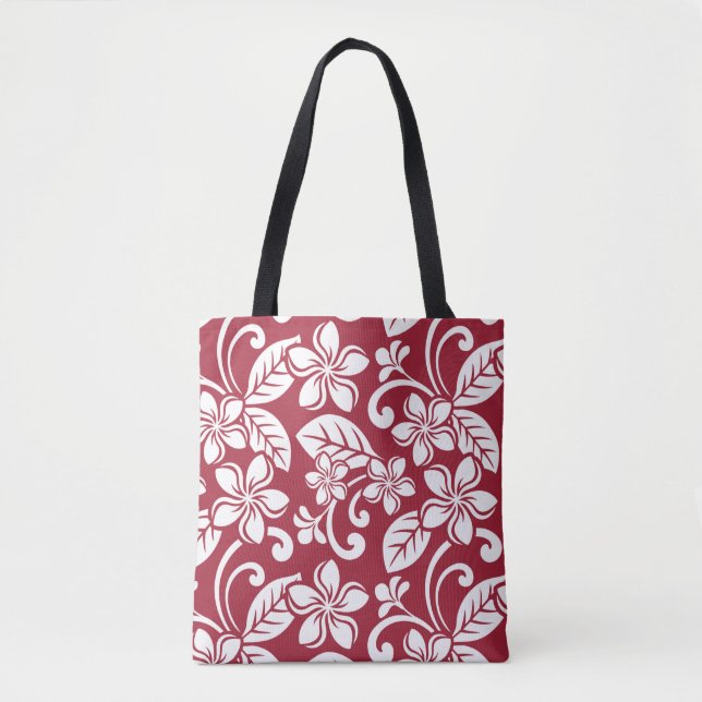 BOLSO DE TELA ISLAND PLUMERIA (CARDINAL RED) (Anverso)