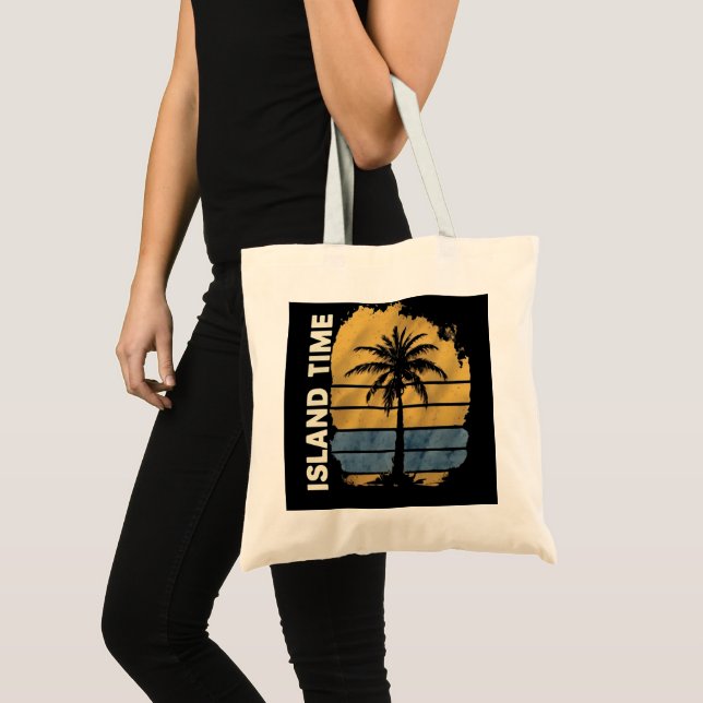 Bolso De Tela Island Time Palm Tree Budget Tote Bag (Anverso (producto))
