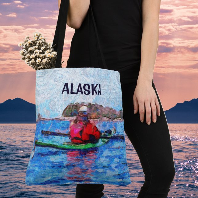 Bolso De Tela Islas Alaska Barenoff Kayaking Painterly (Subido por el creador)