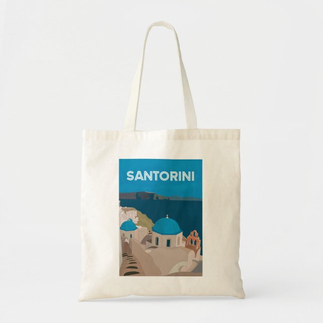 Bolso De Tela Islas Griegas de Santorini (Frente)
