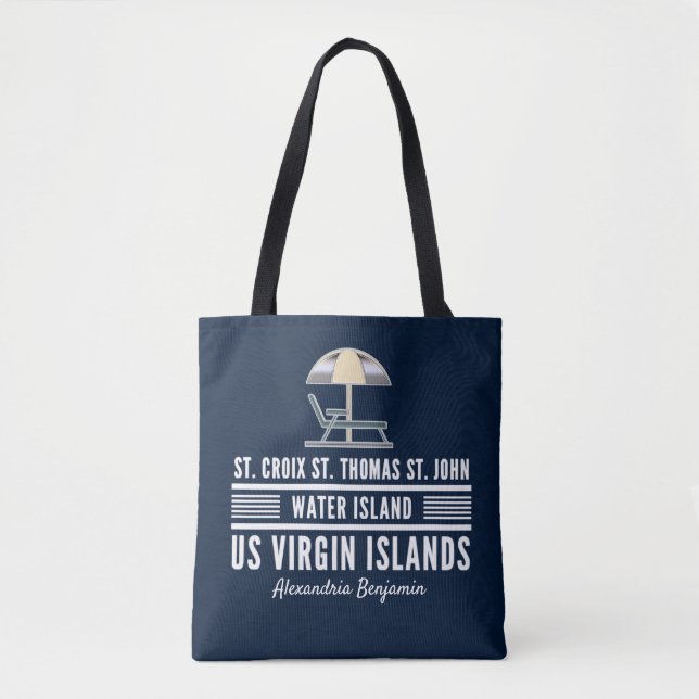 Bolso De Tela Islas Vírgenes de los Estados Unidos USVI Caribe p (Anverso)