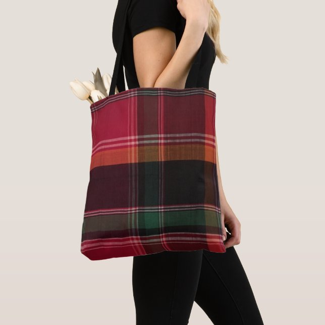 Bolso De Tela Islas Vírgenes del Caribe Madrás Plaid Pattern (Detalle)