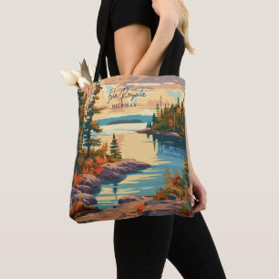 Bolso De Tela Isle Royale Michigan Vintage Ilustracion de Viajes