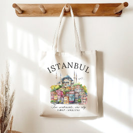 Bolso De Tela Istanbul Turkey Watercolor art city landscape