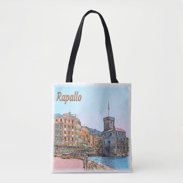 Bolso De Tela IT ^ Rapallo - Castillo - Marcha de besos (Anverso)