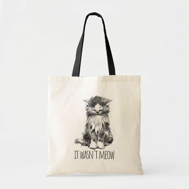 Bolso De Tela It Wasn't Meow Cute Fluffy Kitten (Frente)