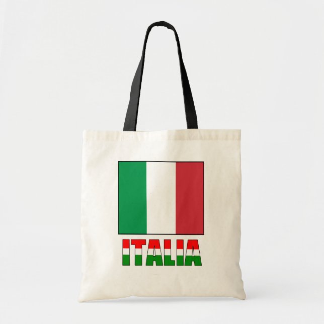 Bolso De Tela Italia con la bandera de Italia (Frente)