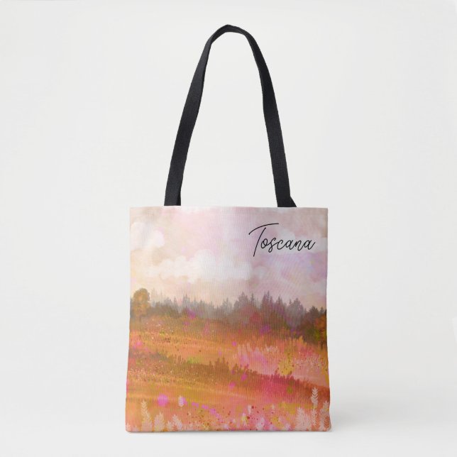 Bolso De Tela *~* Italia Paisaje artístico toscano Toscana (Anverso)