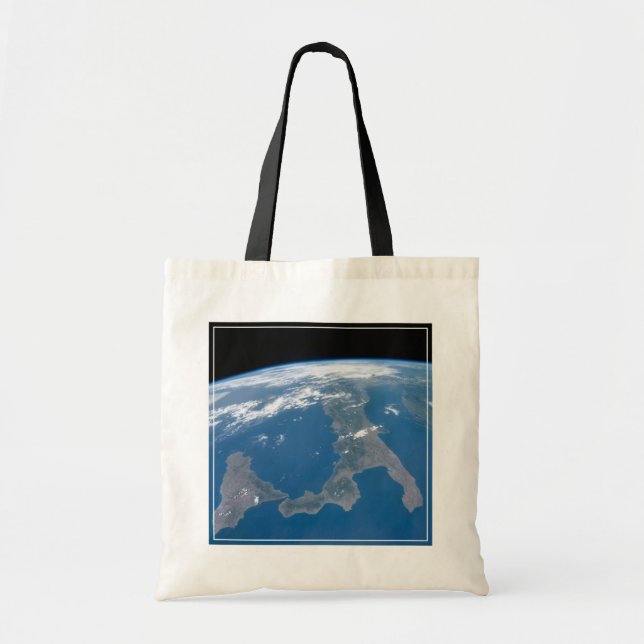 Bolso De Tela Italia Y Su Isla Sicilia. (Frente)