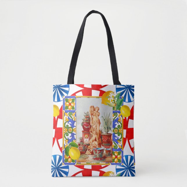Bolso De Tela Italian,Sicilian art,maiolica,tiles,baroque art   (Anverso)