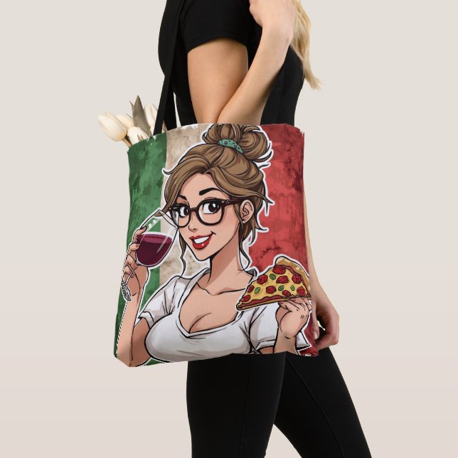 Bolso De Tela Italian Themed Tote (Detalle)
