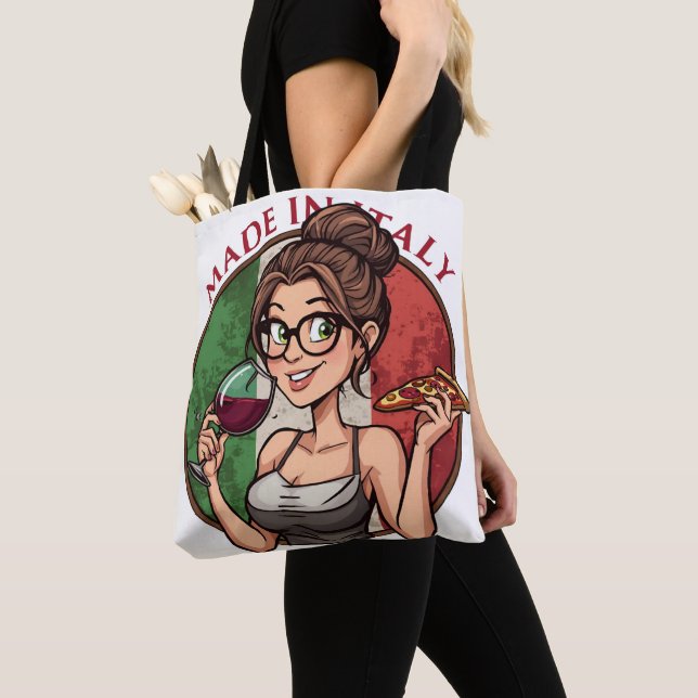 Bolso De Tela Italian Themed Tote (Detalle)