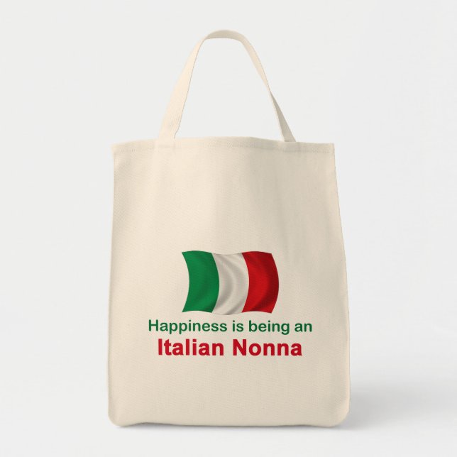 Bolso De Tela Italiano feliz Nonna (Frente)