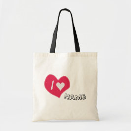 Bolso De Tela “I🤍You Heart – Cute Romantic Gift Design”