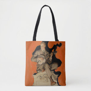 Bolso De Tela J.C. Leyendecker Músico de Banjo 1920 Arte Art Déc