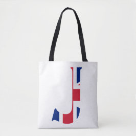 Bolso De Tela J Monograma sobrepuesto en la bandera de la Unión