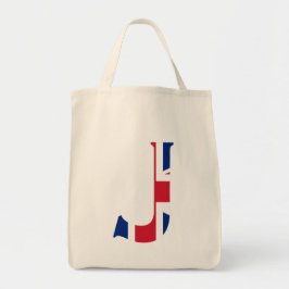 Bolso De Tela J Monograma sobrepuesto en Union Jack Flag gtcnt