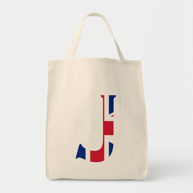 Bolso De Tela J Monograma sobrepuesto en Union Jack Flag gtcnt (Frente)