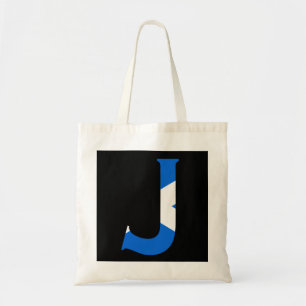 Bolso De Tela J Monograma sobrepuesto sobre la bandera escocesa