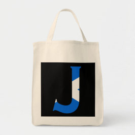 Bolso De Tela J Monograma sobrepuesto sobre la bandera escocesa