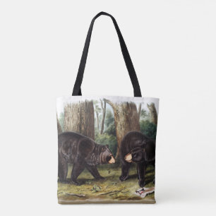 Bolso De Tela J.W. Audubon - Oso Negro Ursus Americanus
