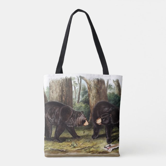 Bolso De Tela J.W. Audubon - Oso Negro Ursus Americanus (Reverso)
