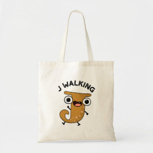 Bolso De Tela J Walking Funny Alphabet Pun