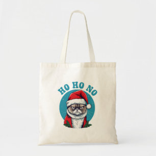Bolso De Tela Ja ja no - divertido gato gruñón de Santa