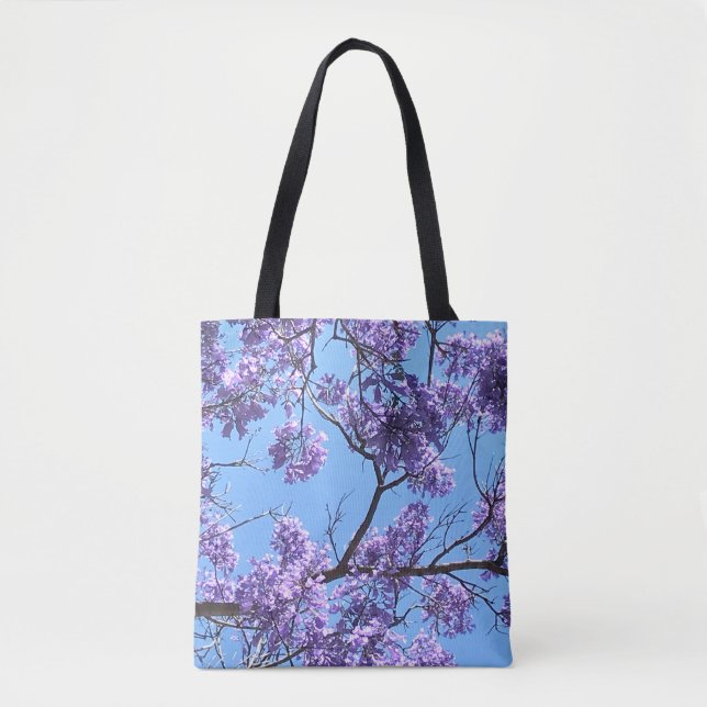 Bolso De Tela Jacaranda Blossoms (Anverso)