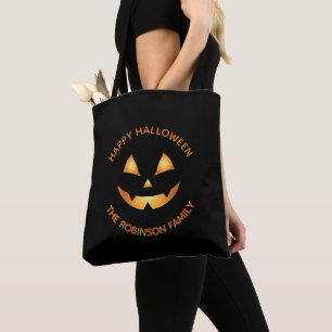 Bolso De Tela Jack O Lantern Naranja Black Halloween