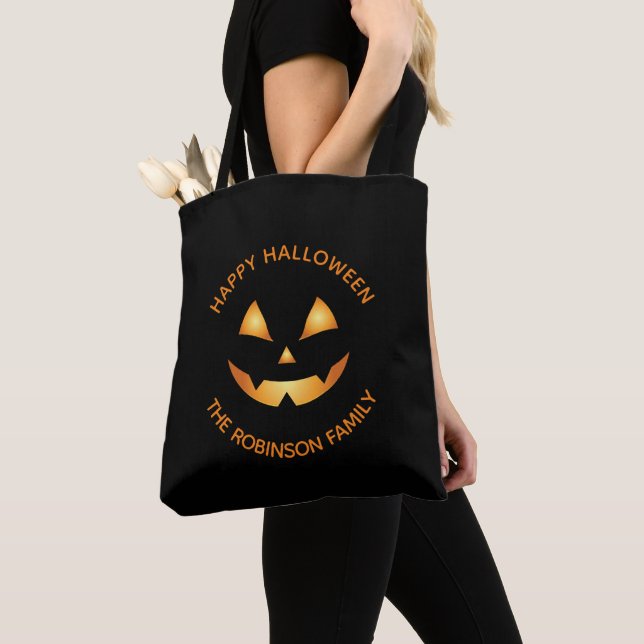 Bolso De Tela Jack O Lantern Naranja Black Halloween (Detalle)