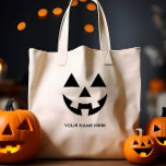 BOLSO DE TELA JACK O LANTERN PUMPKIN BARATO NOMBRE PERSONALIZADO<br><div class="desc">Celebre Halloween con estilo con nuestra exclusiva bolsa de calabaza, un accesorio versátil que se puede personalizar para que coincida con su estilo único. Añade TU NOMBRE O UN MENSAJE PERSONALIZADO para que sea realmente tuyo. Este bolso presenta un diseño de calabaza que combina perfectamente los aspectos espeluznantes y divertidos...</div>