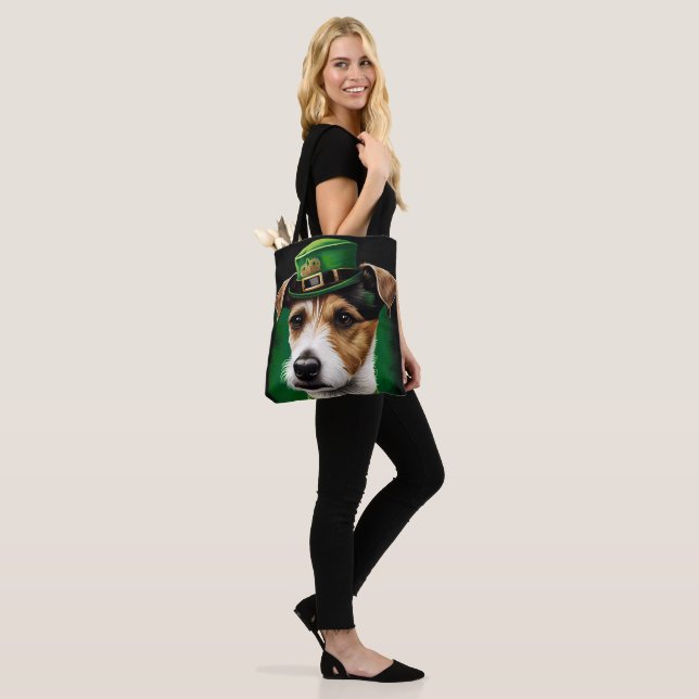 Bolso De Tela Jack Russell Dog con vestido de San Patricio (Puesto)