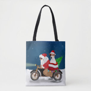 Bolso De Tela Jack Russell Dog Navidades Santa Claus
