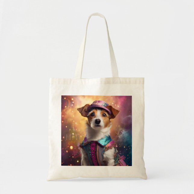 Bolso De Tela Jack Russell en un disfraz vibrante (Frente)