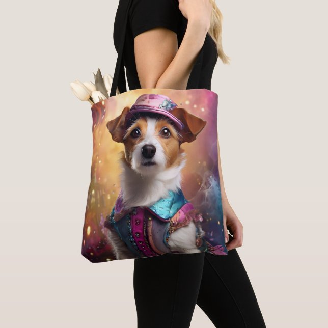 Bolso De Tela Jack Russell en un disfraz vibrante (Detalle)