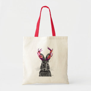 Bolso De Tela Jackalope con anillos rosados 2