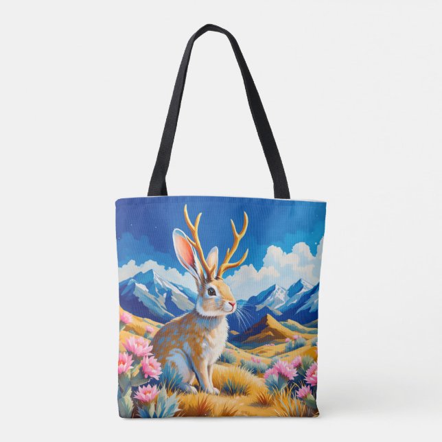 Bolso De Tela Jackalope Myth Legend Canvas Book (Reverso)
