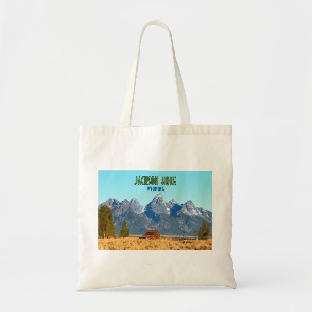 Bolso De Tela Jackson Hole Wyoming Vintage (Frente)