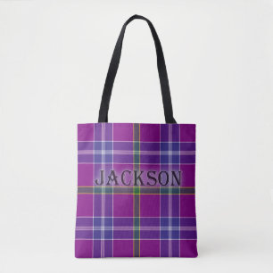 Bolso De Tela Jackson Tartán con el apellido