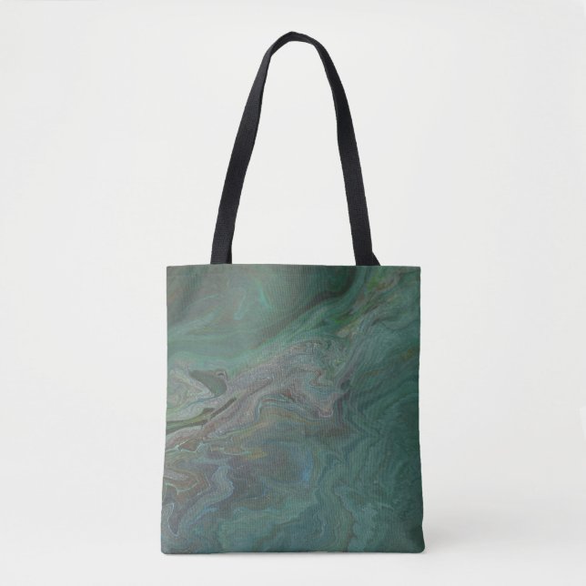 Bolso De Tela Jade 2 Verde Abstracto Profundo (Anverso)