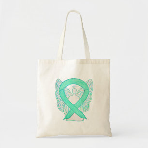 Bolso De Tela Jade Green Awareness Ribbon Personalizado de arte