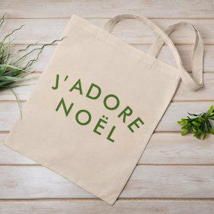 Bolso De Tela J'adore Noel Navidades de amor Arte de citas en