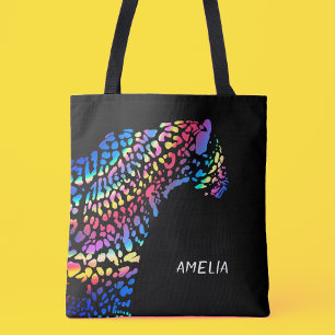Bolso De Tela Jaguar arcoiris personalizado